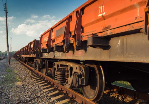 Rail freight car close-up